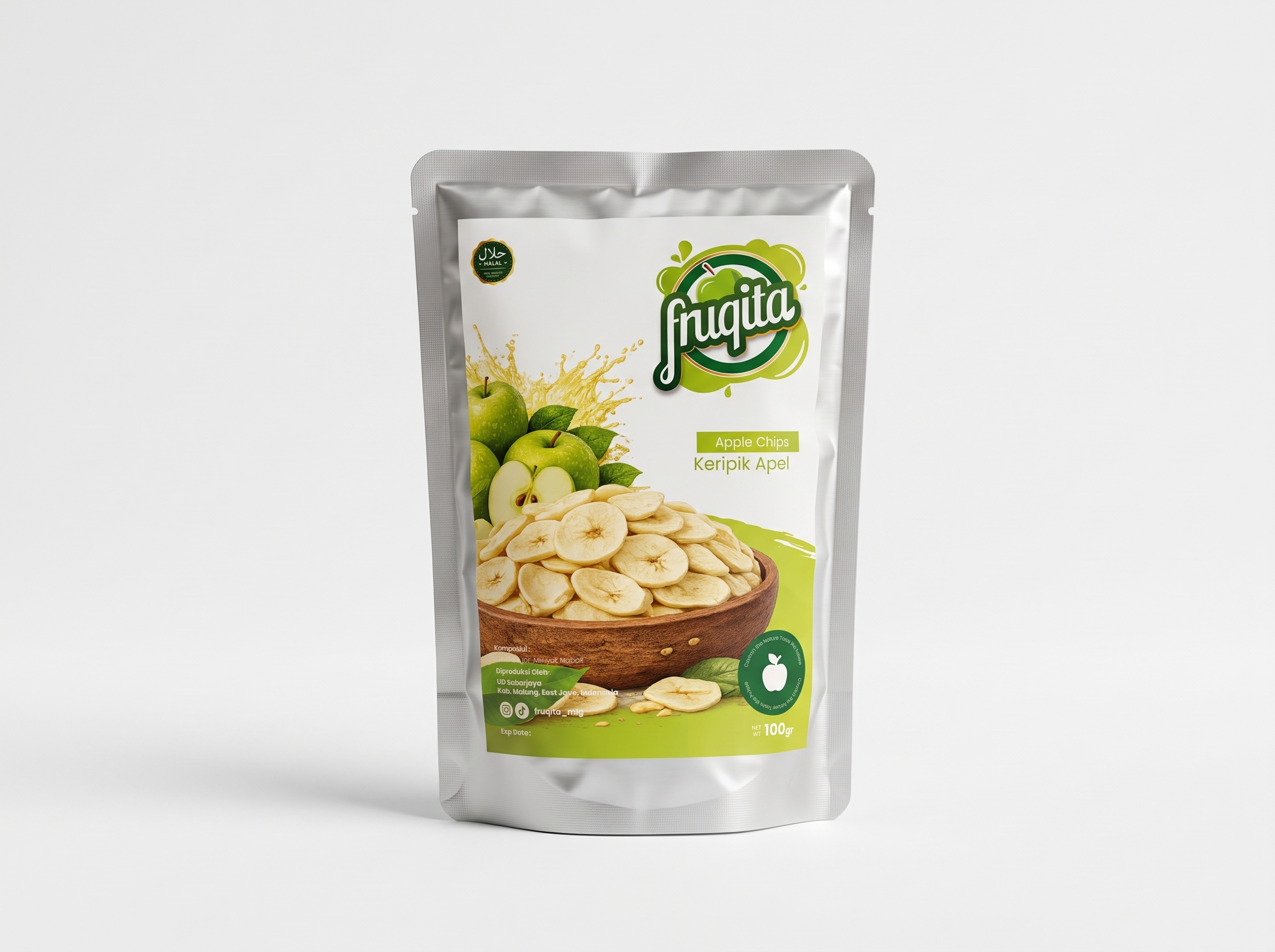 Kemasan Keripik Apel Fruqita 100gr